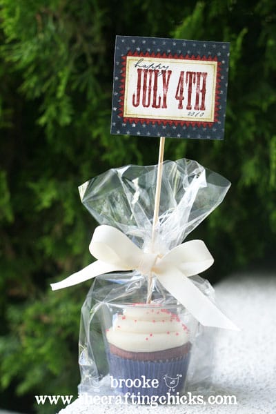 4th of July Cupcake Gifts & Free Printable