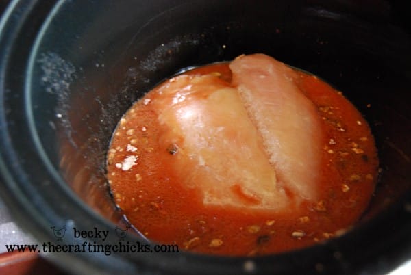 chicken cacciatorie before it is cooked in the crockpot