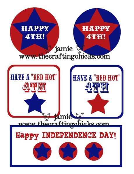 {4th of July Treat Tags and Cupcake Toppers***Free Printables}