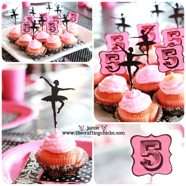 sm ballet party cupcakes