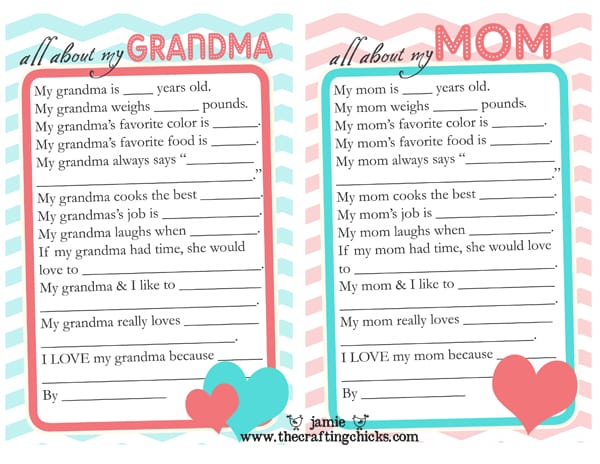 Mother’s Day Questionnaire & Free Printable Download