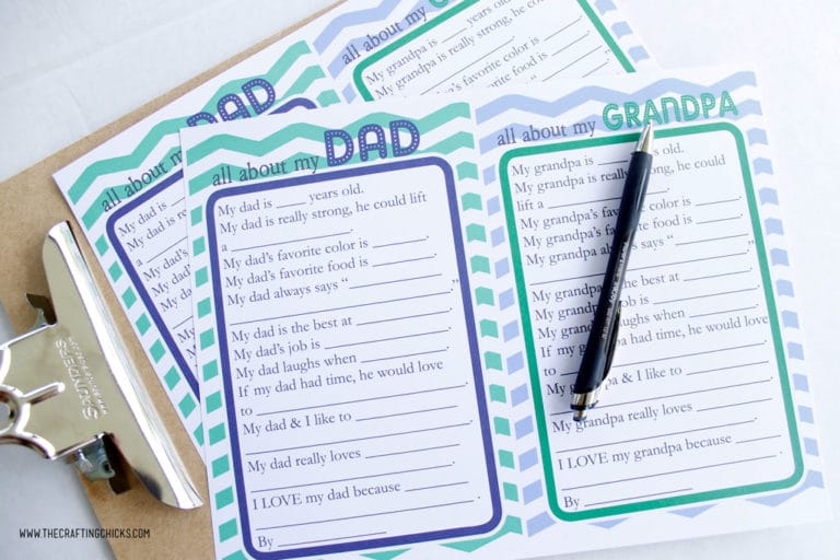 Father’s Day Questionnaire & Free Printable