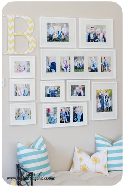 {Photo Wall Layout with Monogram}
