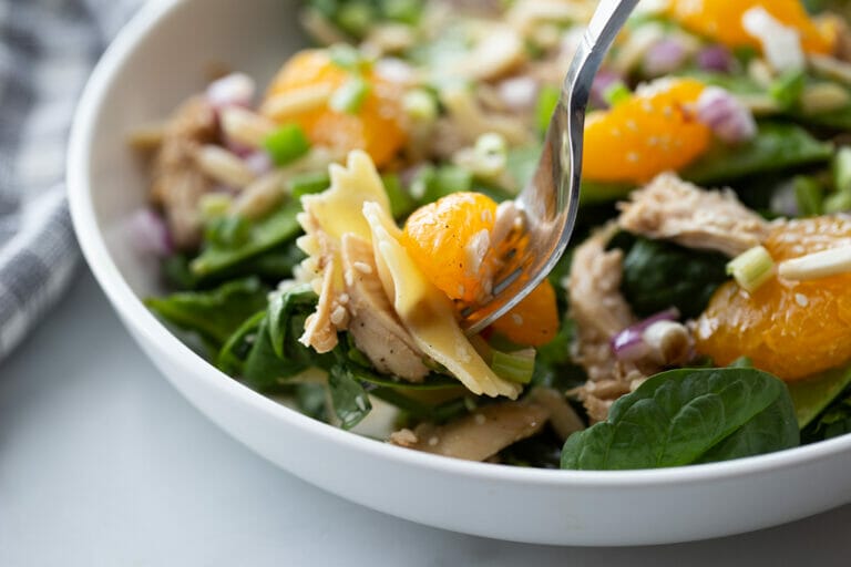 Chicken, Spinach and Bow Tie Pasta Salad