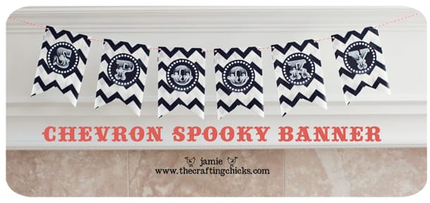 {Chevron Spooky Banner-Silhouette Printable Sticker Paper}
