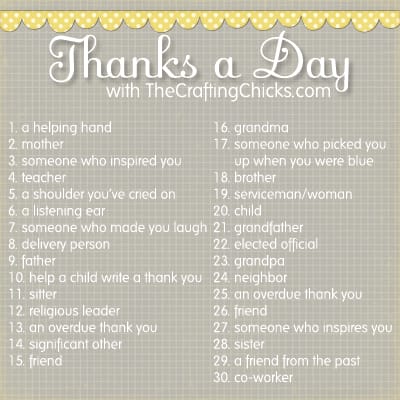Thanks a Day Gratitude Challenge:: Welcome Back Down This Road Designs