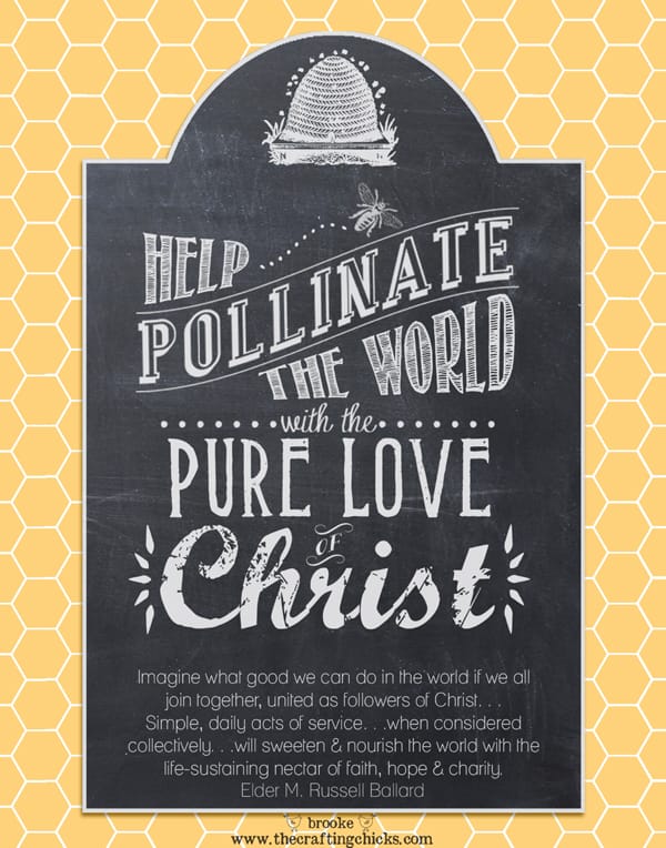 “Pollinate the World” Chalkboard Art poster {Free Printable}