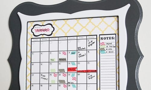Washit Tape Labels and Dry Erase Calendar