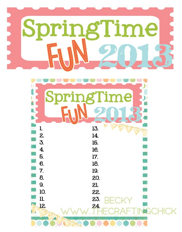 Springtime Fun Checklist 2013