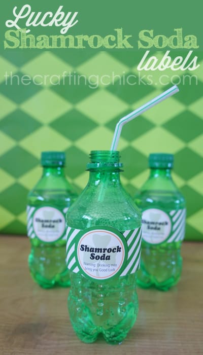 Printable Lucky Shamrock Soda Labels - Simple St. Patrick's Day party ideas