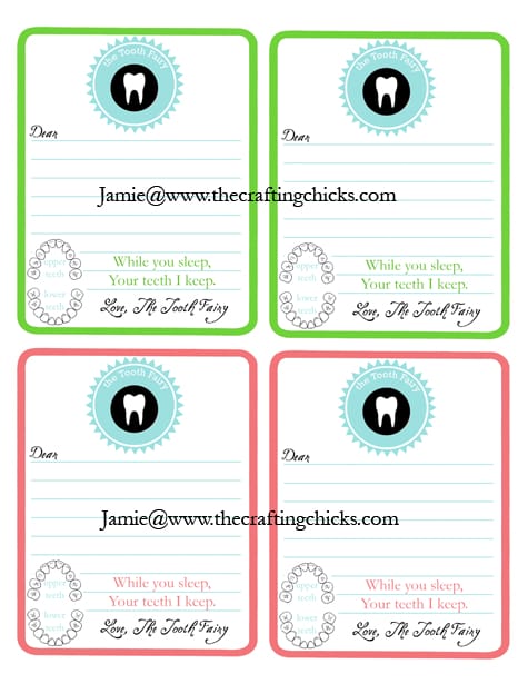 tooth fairy stationery example sm