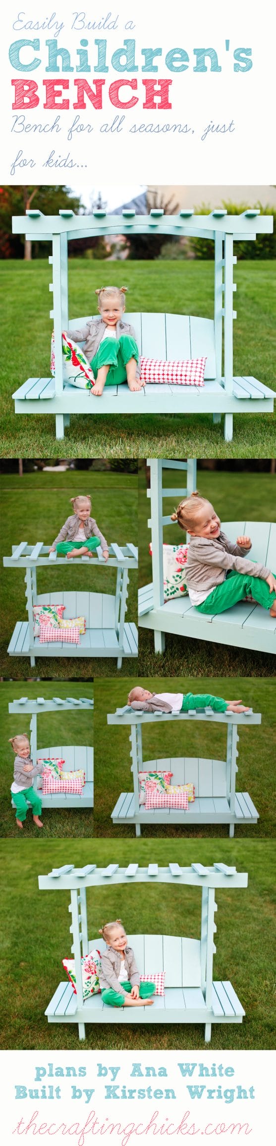 DIY Children's Arbor Bench | A fun project that will provide hours of fun in your backyard this summer!