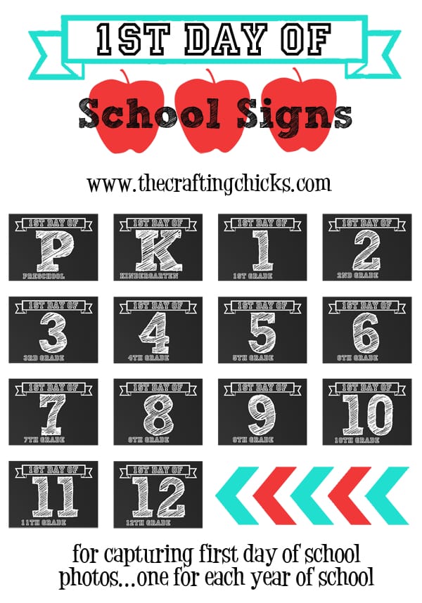 1st Day of School Signs & Free Printables