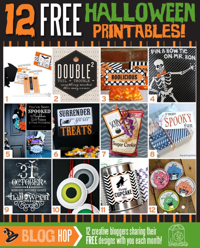 Pin the Bow Tie on Mr. Bones and 11 more Halloween Printables