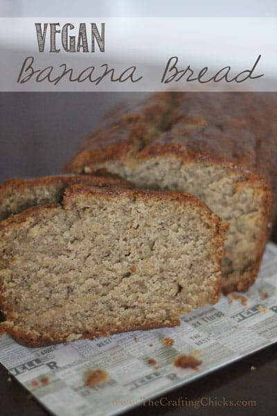 Vegan Banana Bread is a delicious take on this classic recipe. You won't miss any taste with this recipe. #breadrecipe #quickbread #bananabread