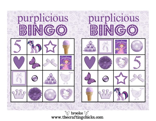 Purplicious Party Bingo {Free Printable}