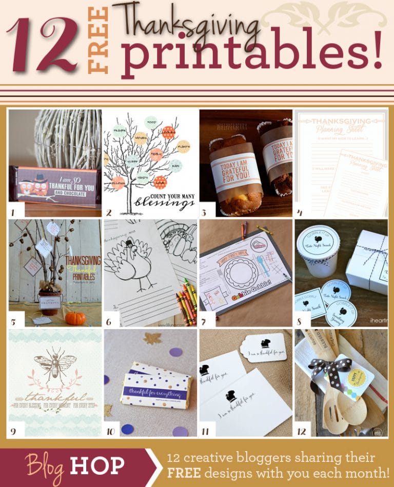 12 FREE Printables for THANKSGIVING & Thanksgiving Planning Sheet