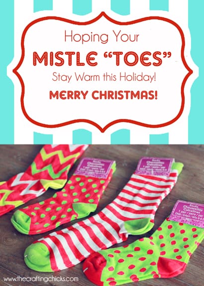 Mistle “Toes” Christmas Socks Gift Tag & Free Printable