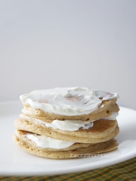 Whole wheat pancakes with sour cream