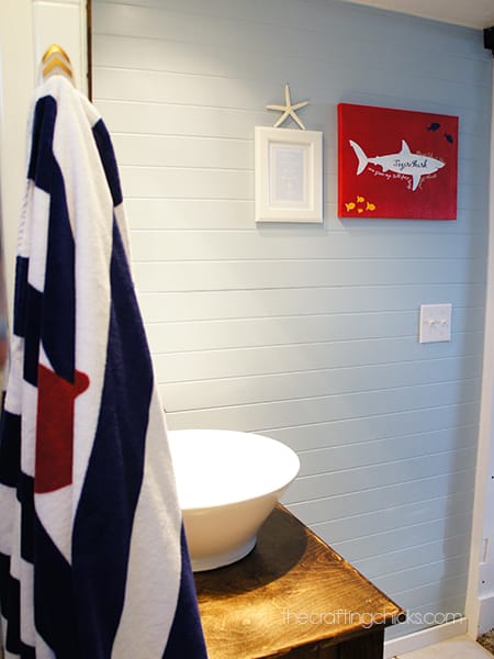 Bathroom wall shark