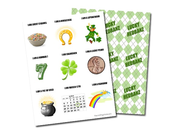 St. Patrick's Day Printable Game - Lucky Headbanz