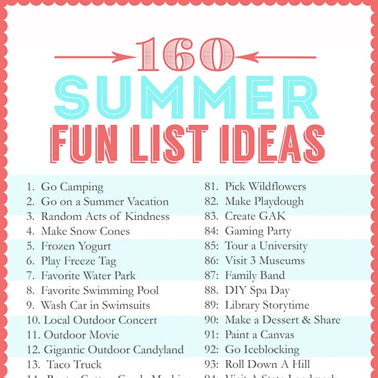 160 Summer Fun List IDEAS