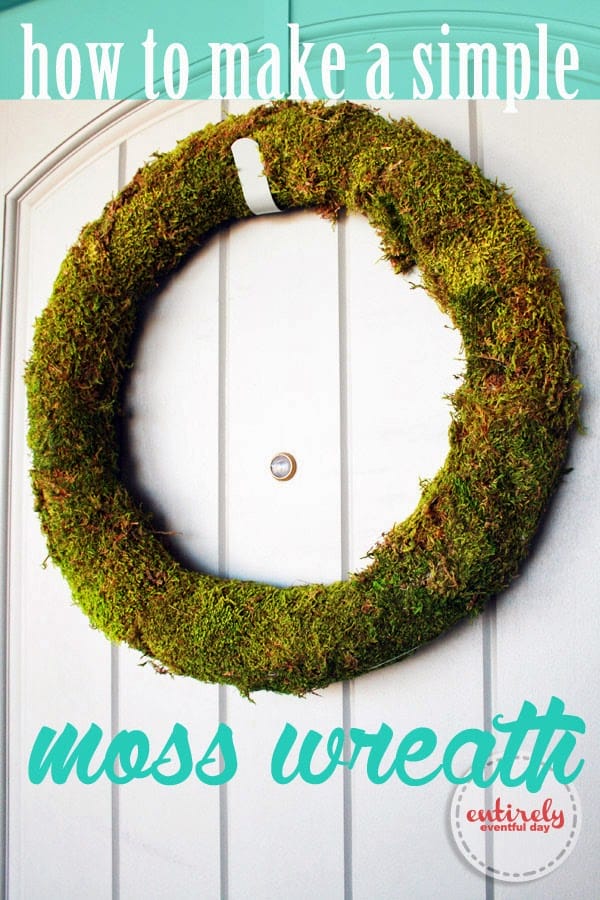 How to make a simple moss wreath. Really inexpensive and so fresh and green. Perfect for Spring! #spring #wreath #moss