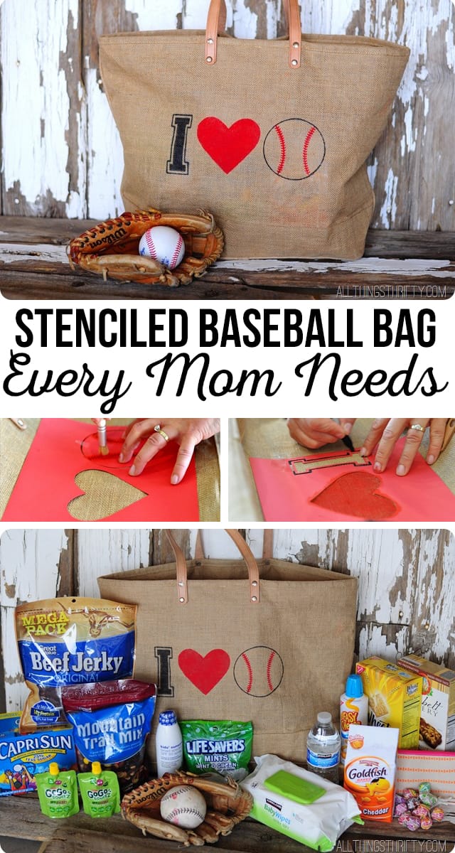 Stenciled Baseball Bag