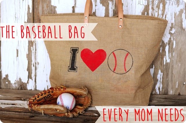 Stenciled Baseball Bag from All Things Thrifty {Spring Fever Series}