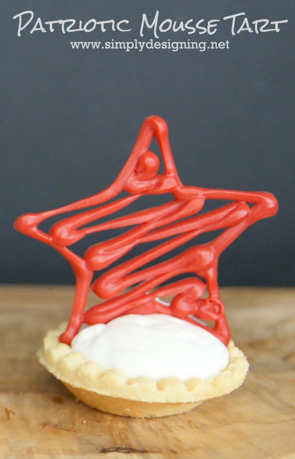 Patriotic Mousse Tart with Chocolate Star