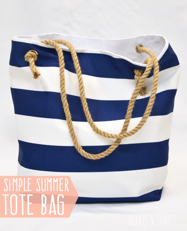 DIY Summer Tote Bag with Rope Handles