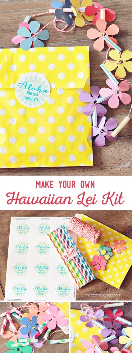 Make Your Own Hawaiian Lei Kit - cute for a party invite 