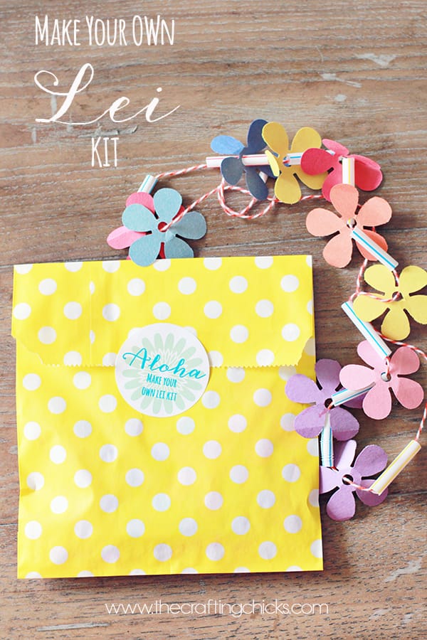 Make Your Own Hawaiian Lei Kit - cute for a party invite 
