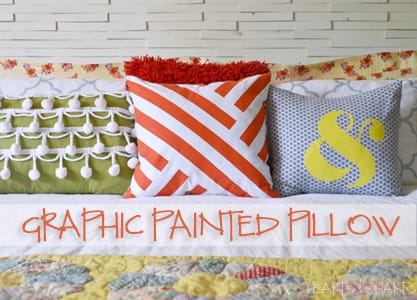 Graphic Painted Pillow