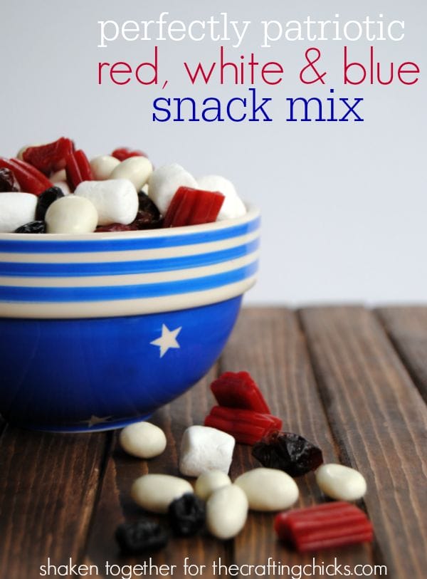 Perfectly patriotic red, white and blue snack mix!
