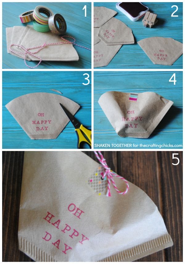 How to make coffee filter party favors