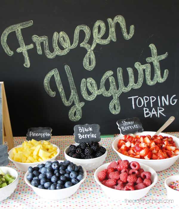 frozen yogurt topping bar