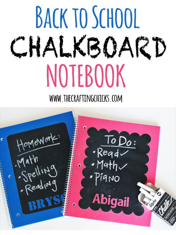 Chalkboard Notebooks for Back to School
