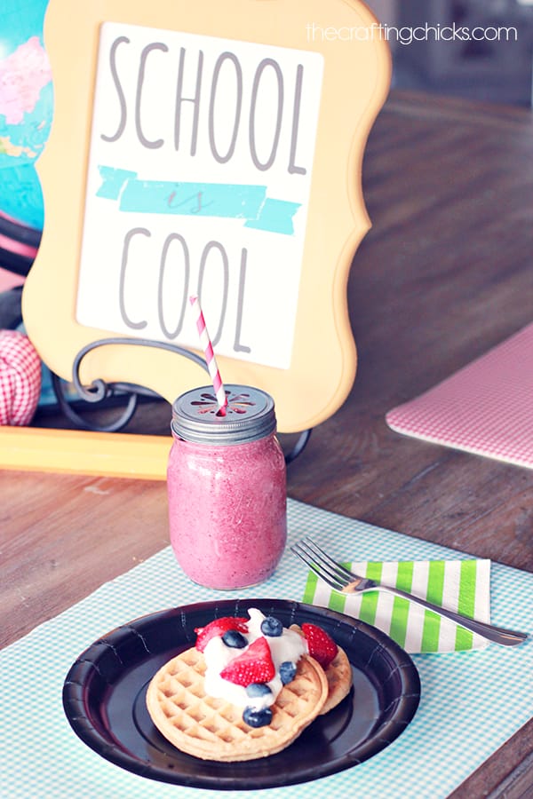 Back to School Breakfast Waffle Bar and Smoothies 