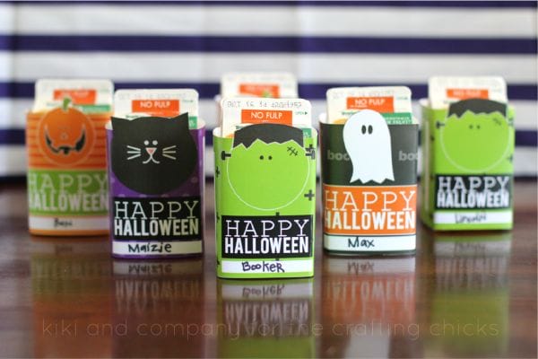 Printable Halloween Juice Box covers at the crafting chicks. Cute!