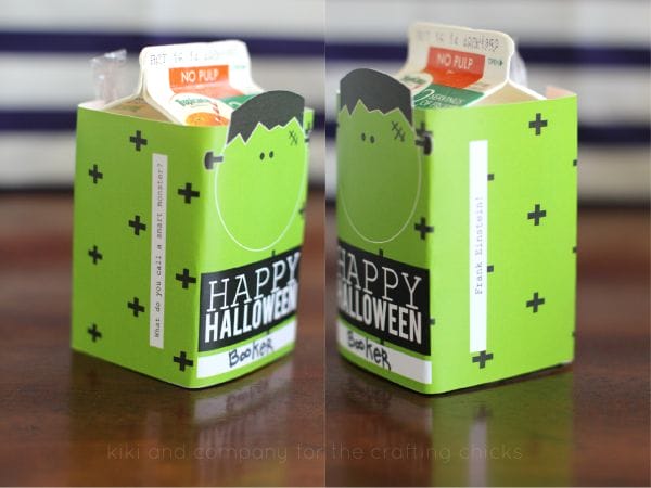 Printable Halloween Juice Box covers at the crafting chicks. My kids will love these!