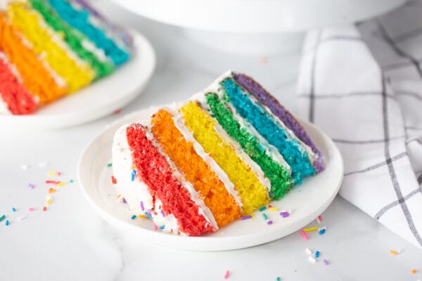 Rainbow Layer Cake with Cream Cheese Frosting