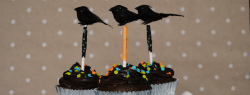 Black Crow Halloween Cupcake Toppers