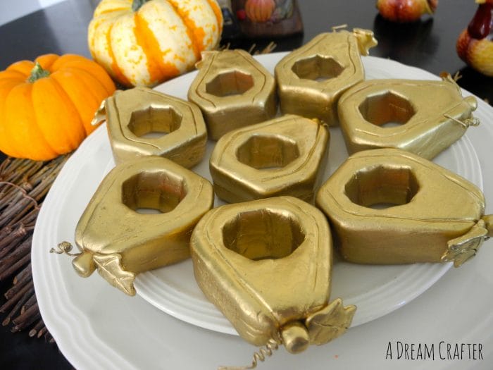 DIY Clay Pumpkin Napkin Rings