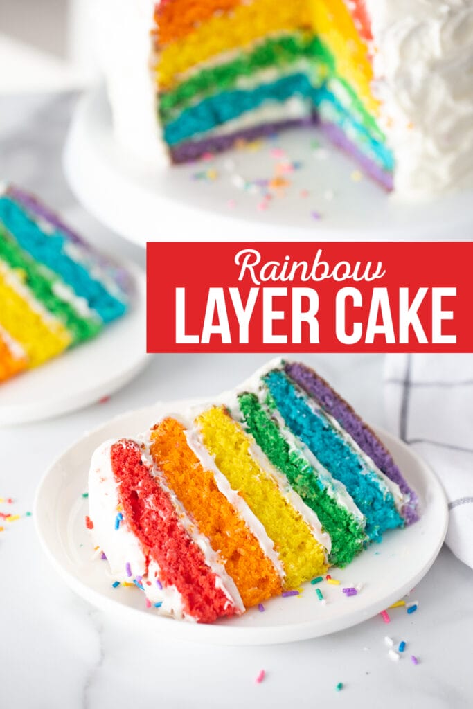 Rainbow Layer Cake with Cream Cheese Frosting