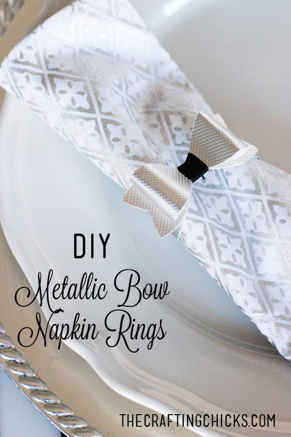 DIY Metallic Bow Napkin Rings | Holiday Table Setting