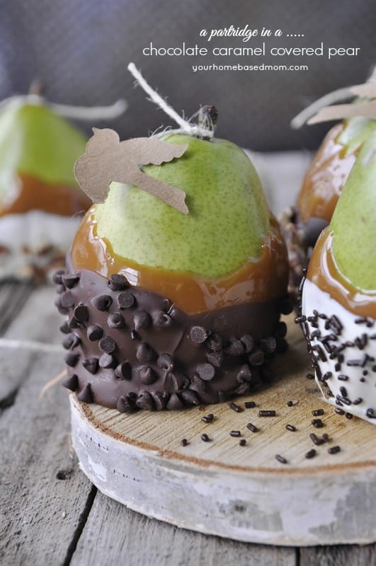 A Patridge in a Chocolate Caramel Covered Pear::Bloggers Best 12 Days of Christmas