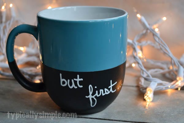 DIY Chalkboard Mug::Bloggers Best 12 Days of Christmas