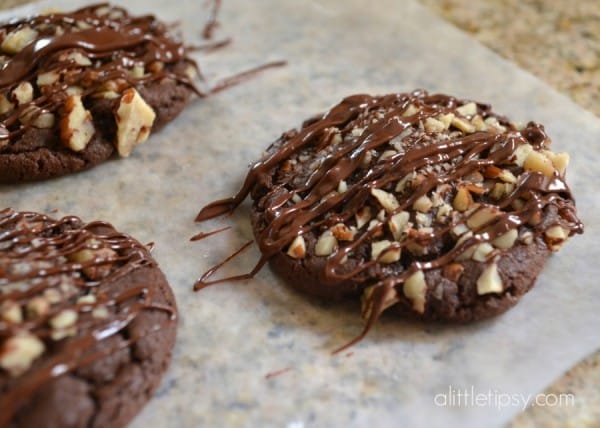 Chocolate-Drizzled-Turtle-Cookies