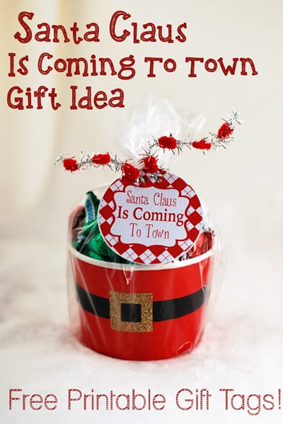 Santa Claus is Coming to Town Gift Idea and FREE Printable ::Bloggers Best 12 Days of Christmas